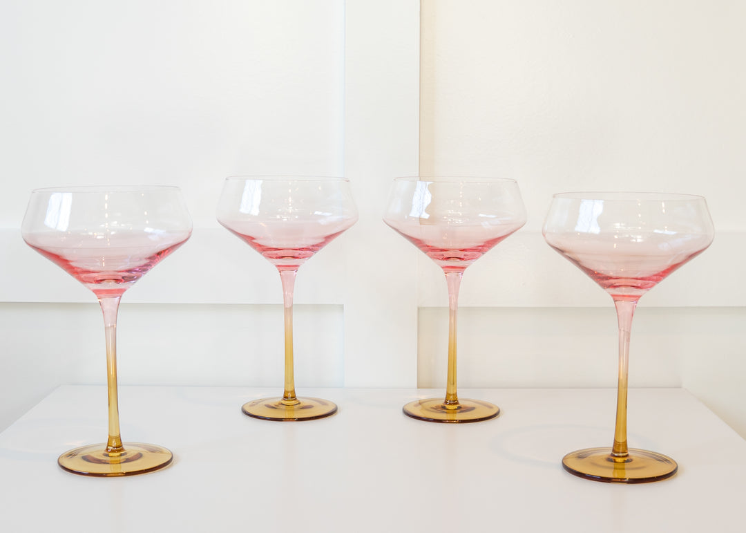 Amber Coupe Glass - Set of 4