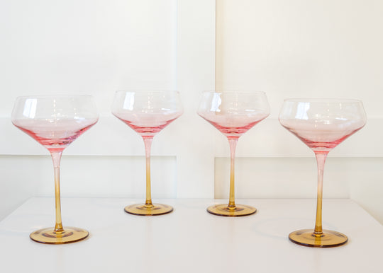 Amber Coupe Glass - Set of 4