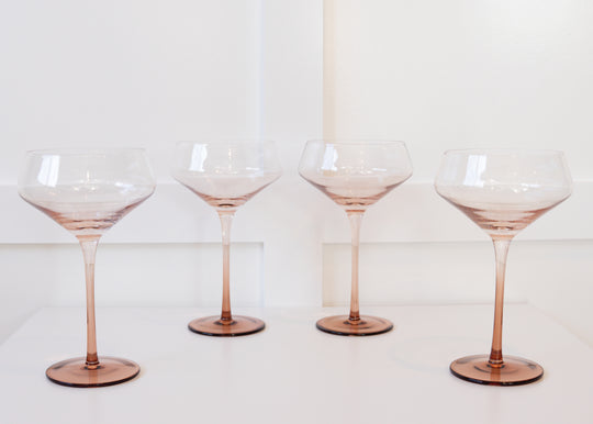 Wood Coupe Glass - Set of 4