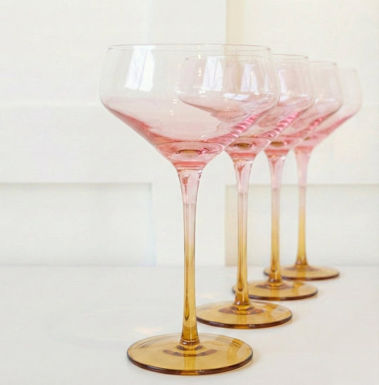Amber Coupe Glass - Set of 4