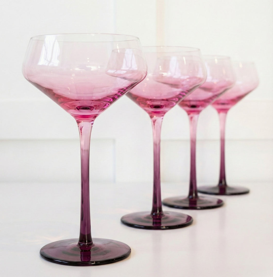 Chrysanthemum Coupe Glass - Set of 4