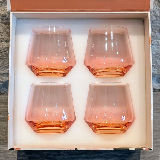 Amber Stemless Glass - Set of 4