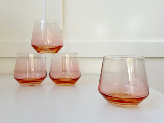 Amber Stemless Glass - Set of 4