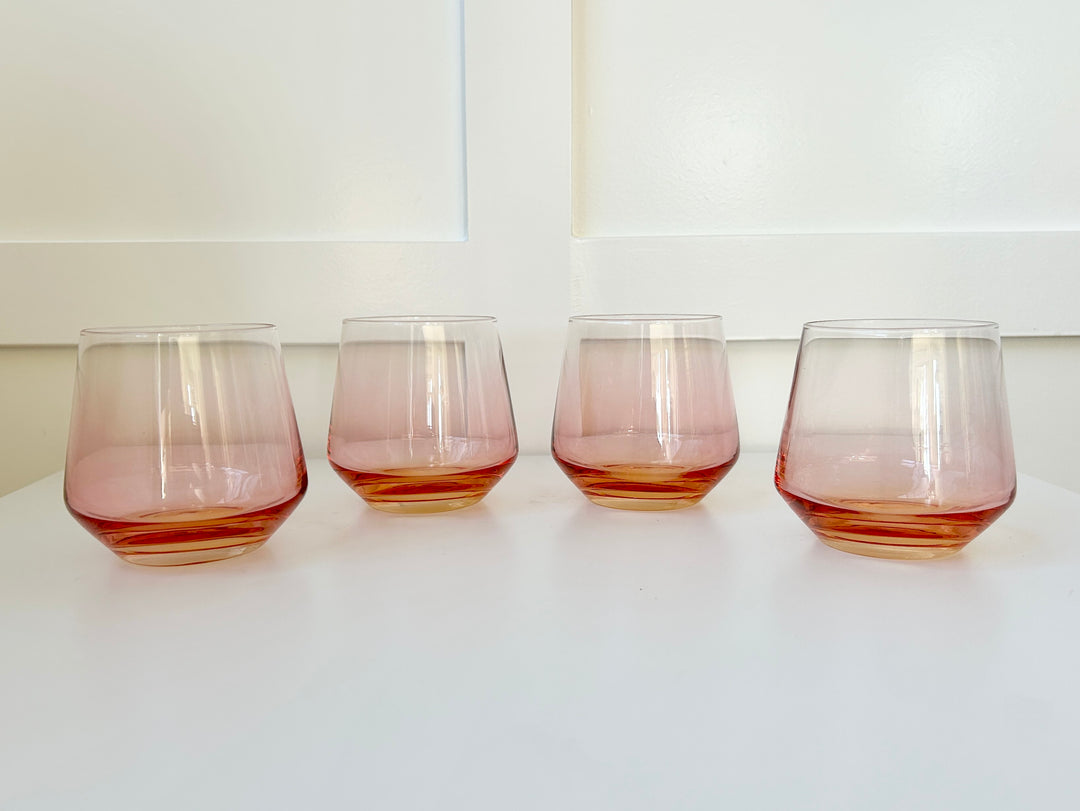 Amber Stemless Glass - Set of 4