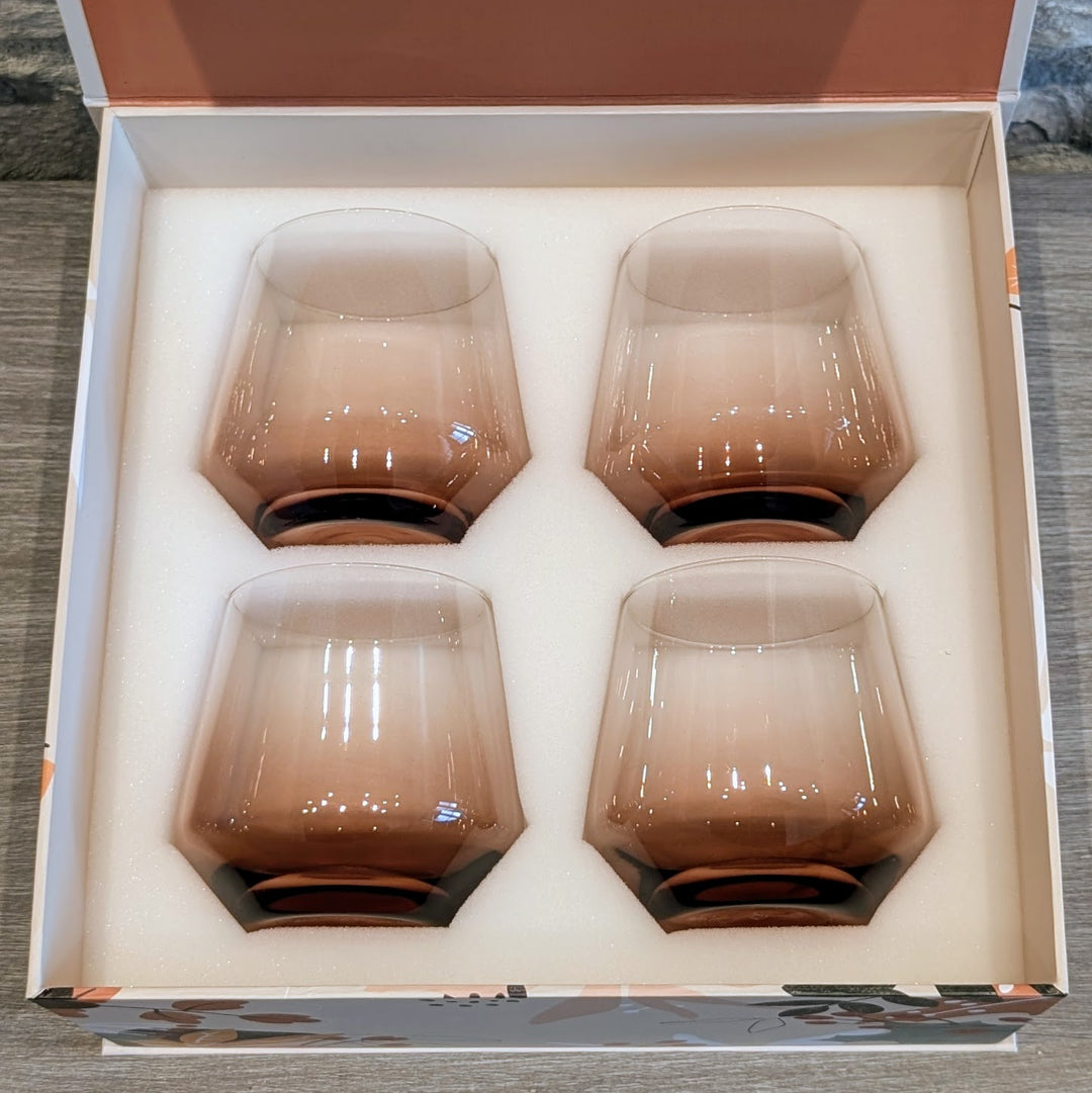 Wood Stemless Glass - Set of 4