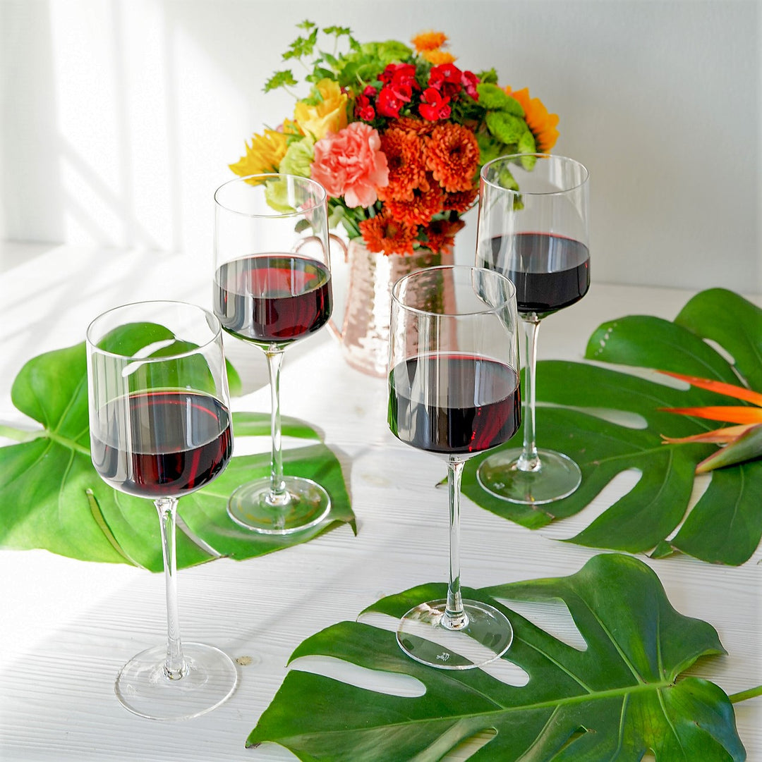 Tropical Handblown Crystal Wine Glasses