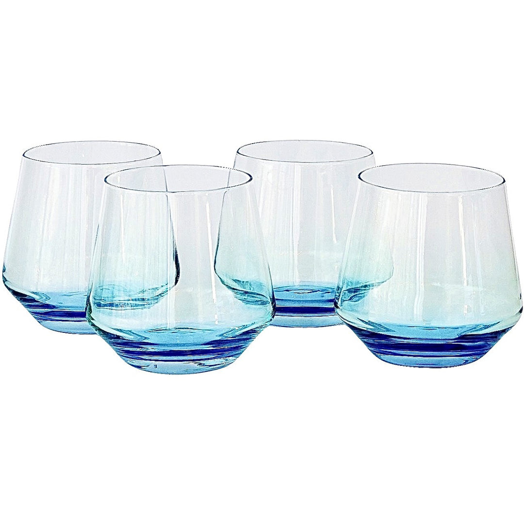 Byrdeen blue handblown cocktail glasses
