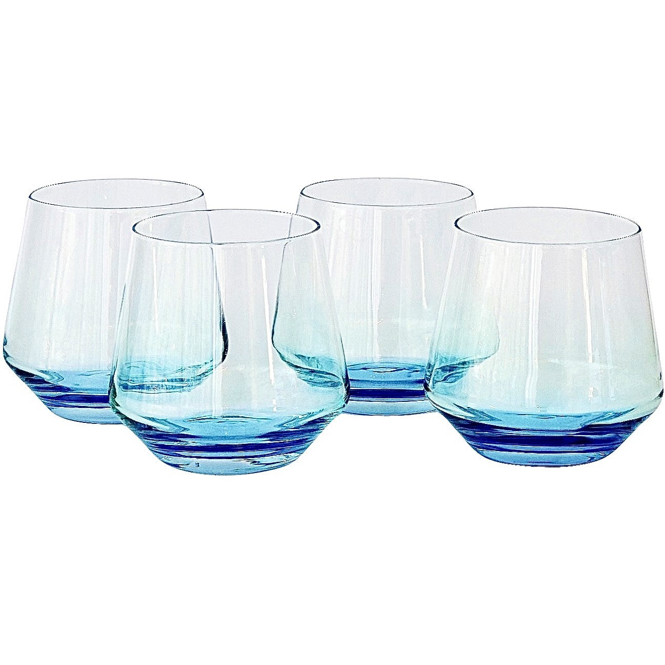 Byrdeen blue handblown cocktail glasses